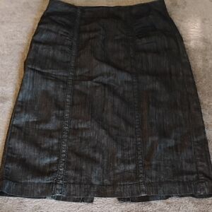 Mwah Y2K Black Denim Ruched Pencil Skirt